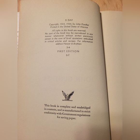 1944 D DAY by JOHN GUNTHER Hardcover Book 1st Edition W/Dust Jacket - Picture 8 of 15